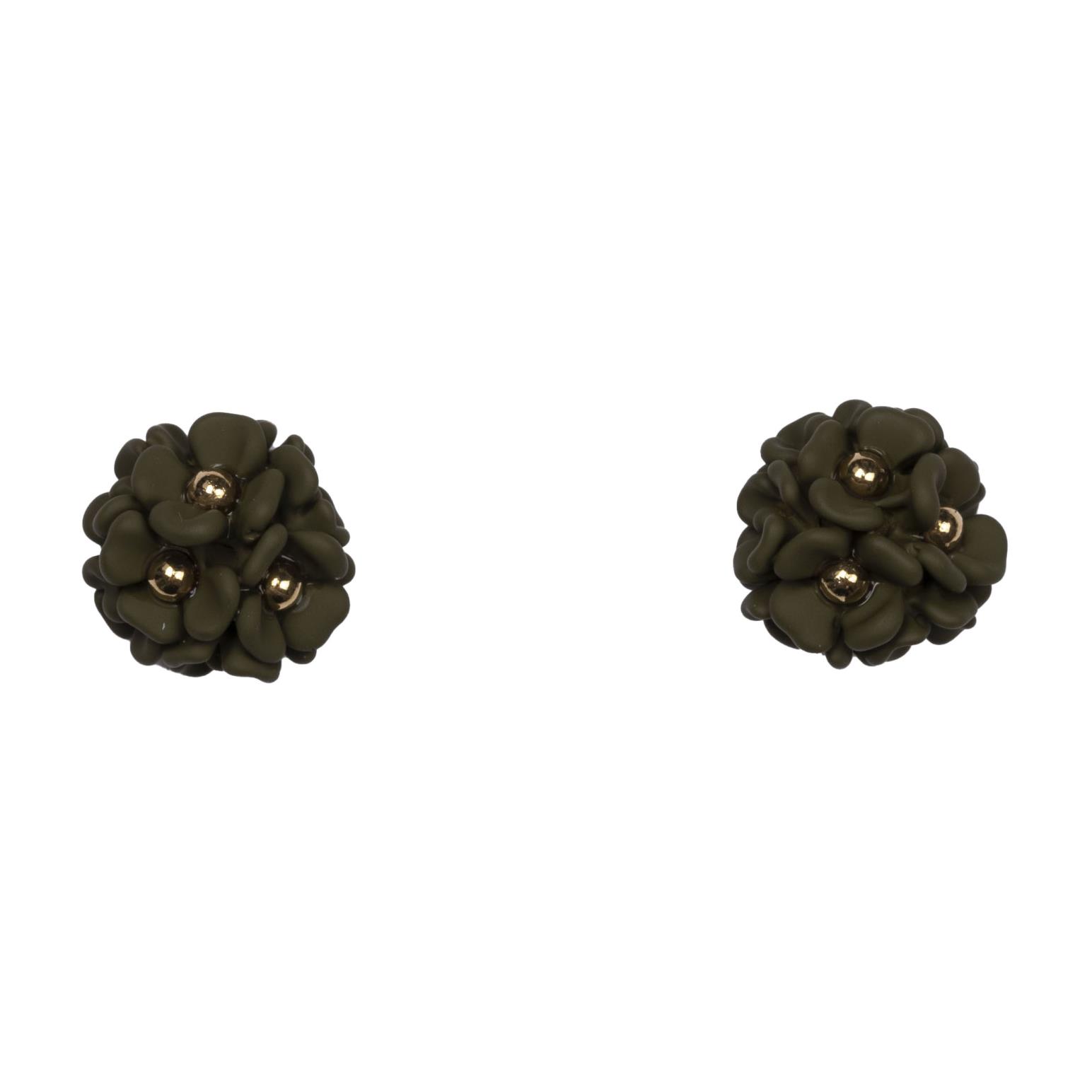 Stella + Gemma Earring Mini Ball Flower Martini Olive