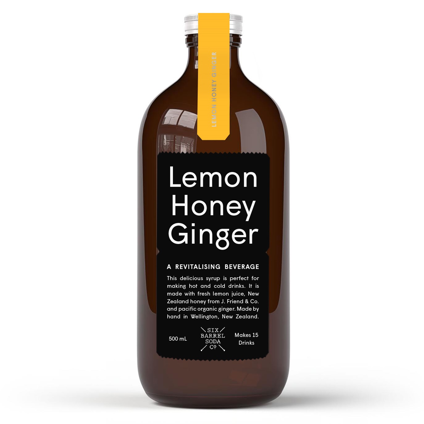 Six Barrel Soda Lemon Honey Ginger 500ml