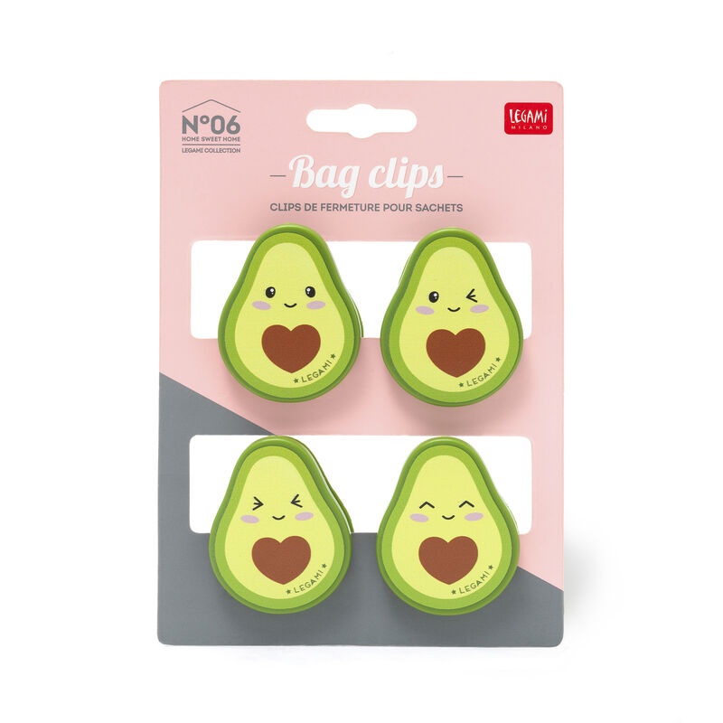 Legami Avocado Bag Clips Set of 4