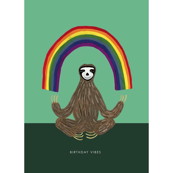 Rainbow Sloth Card