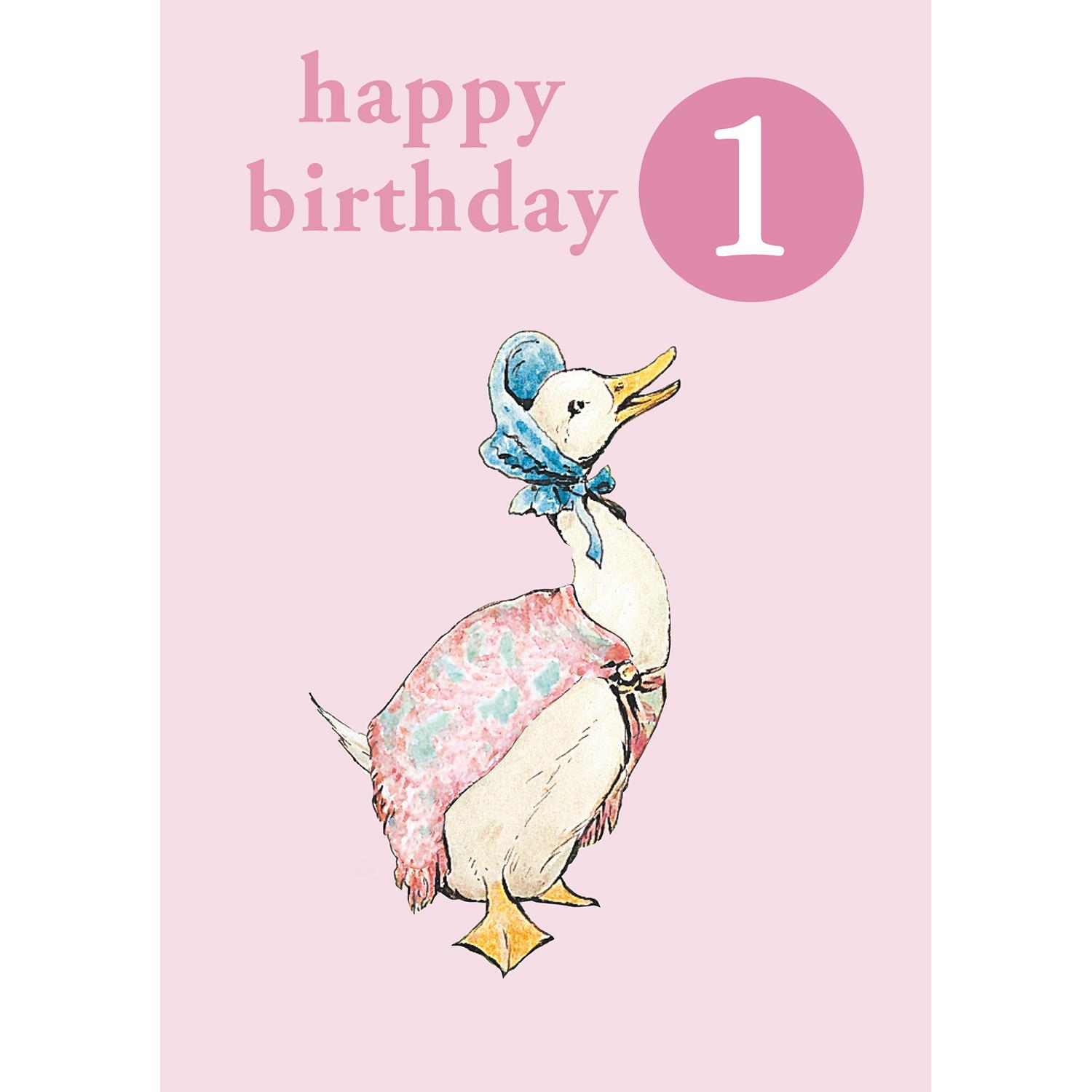 Jemima Puddleduck Age Badge 1 Birthday Card