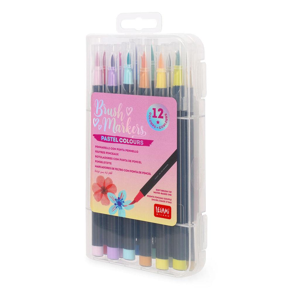 Legami Set of 12 Brush Markers - Pastel