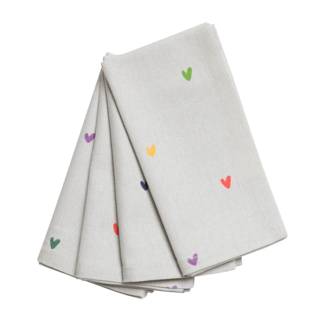 Sophie Allport Napkins Set Of 4 Hearts Multicoloured