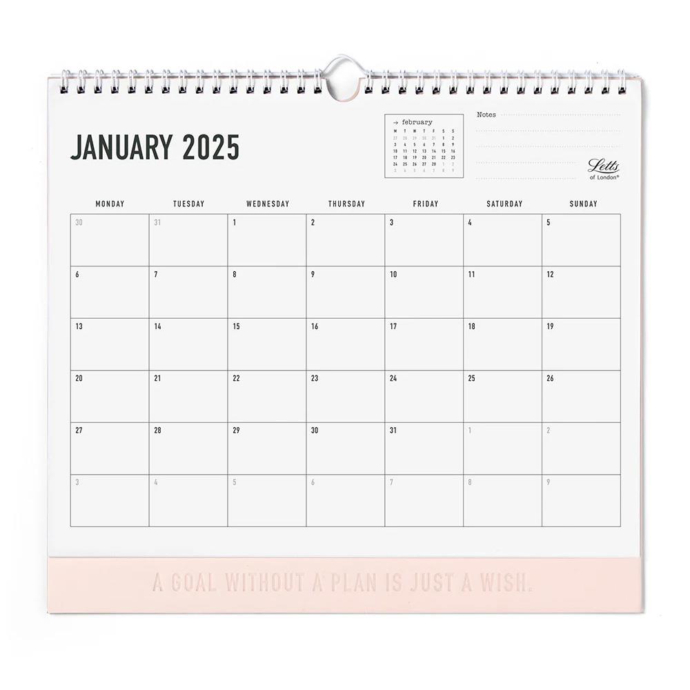 Letts of London Conscious Wall Calendar 300X270mm Rosewater