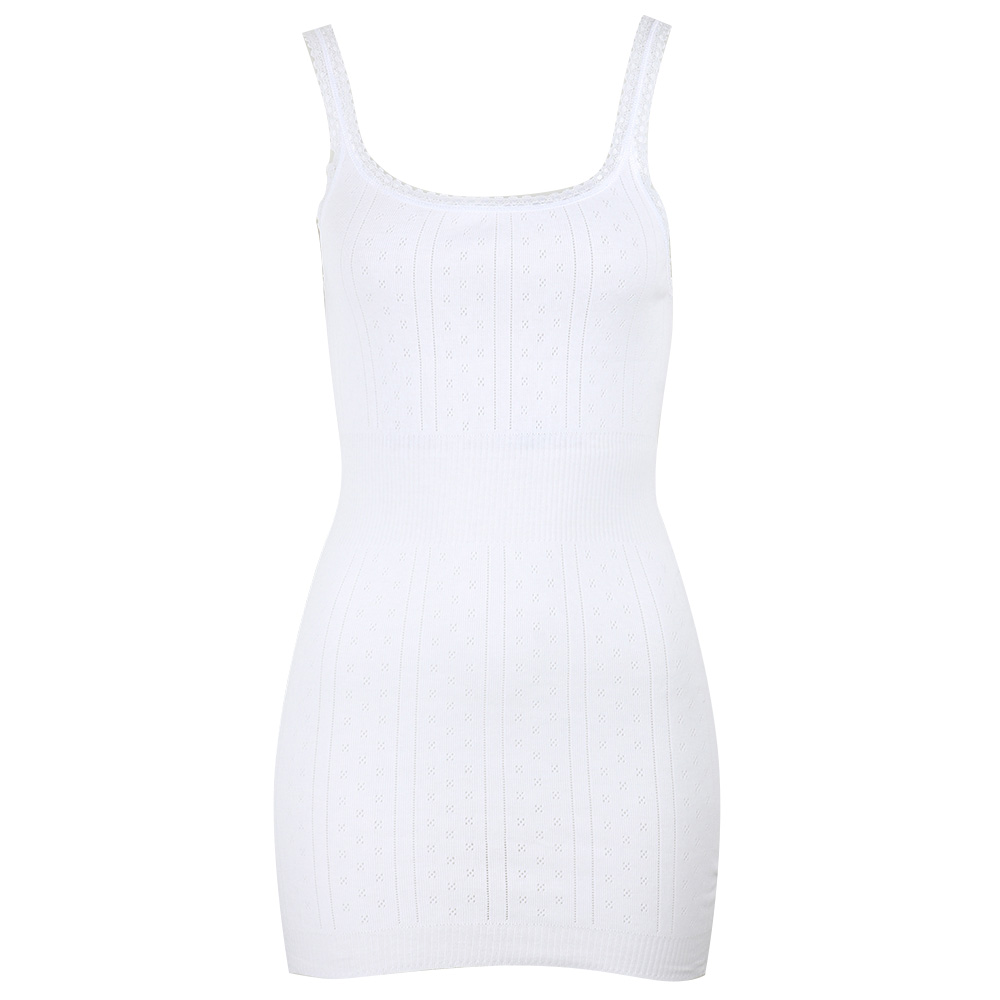 White Swan Pointelle Vest Longline