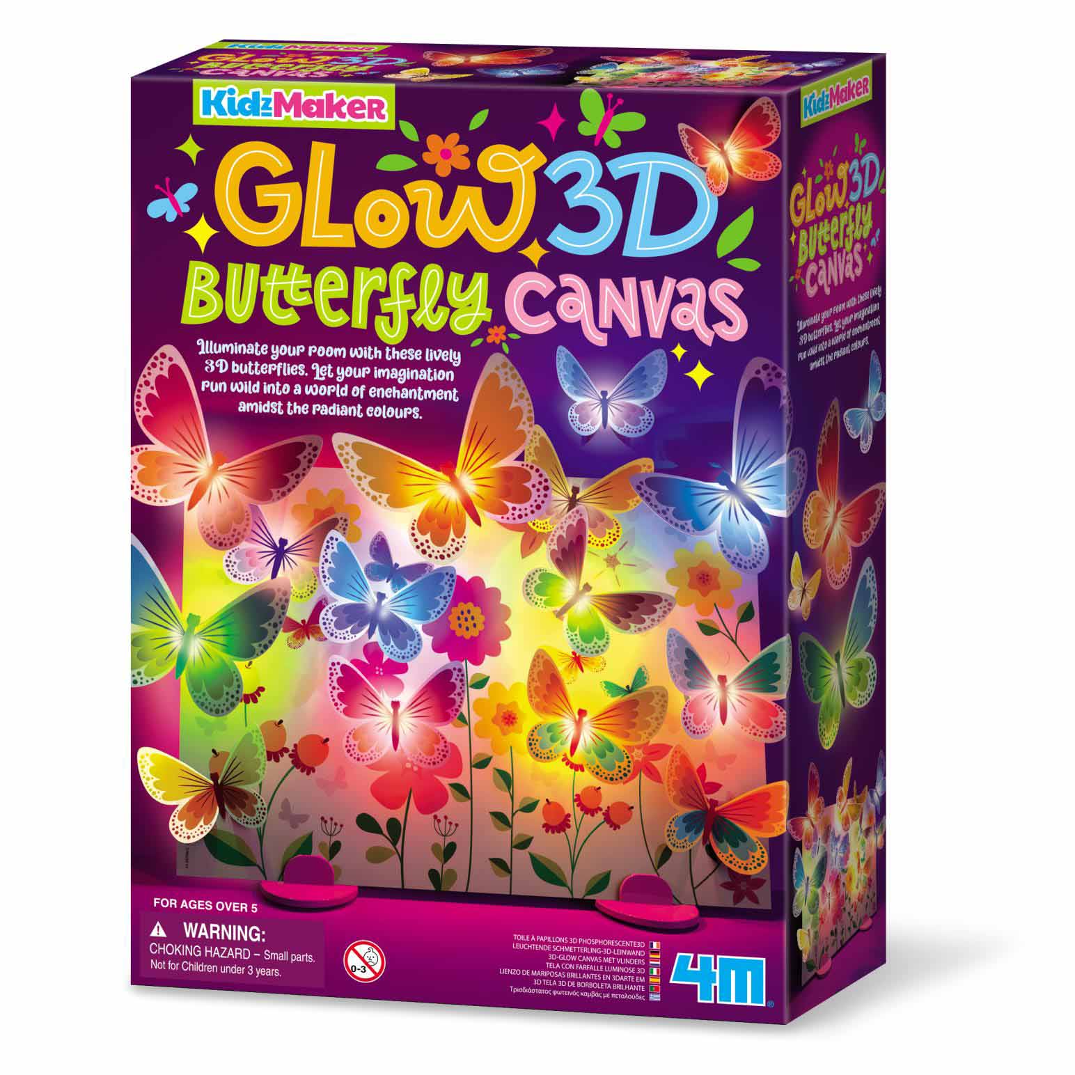 Voodle Glow 3D Butterfly Canvas