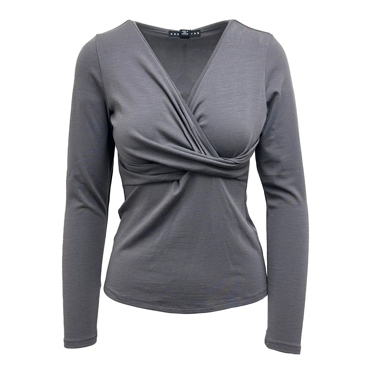 Paula Ryan Wrapped V Neck Top Merino