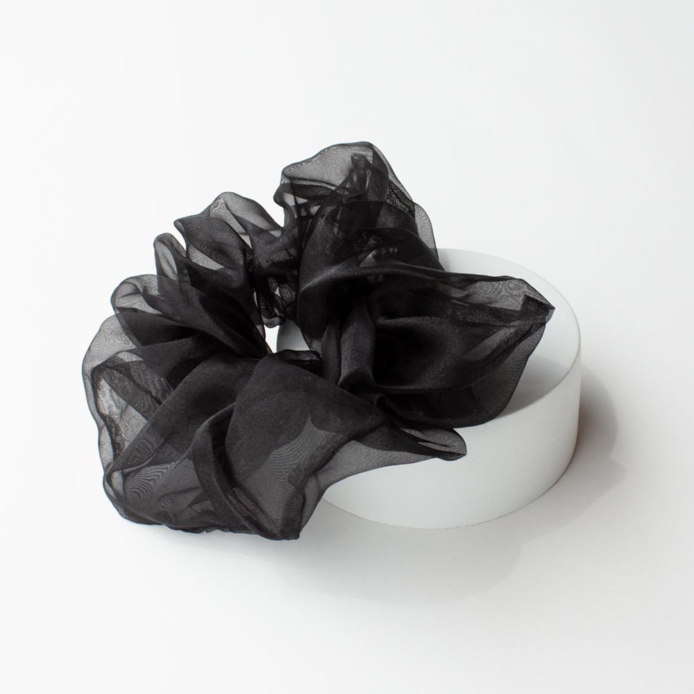 ADORN by mae Elastic Scrunchie Extra Large Organza Black