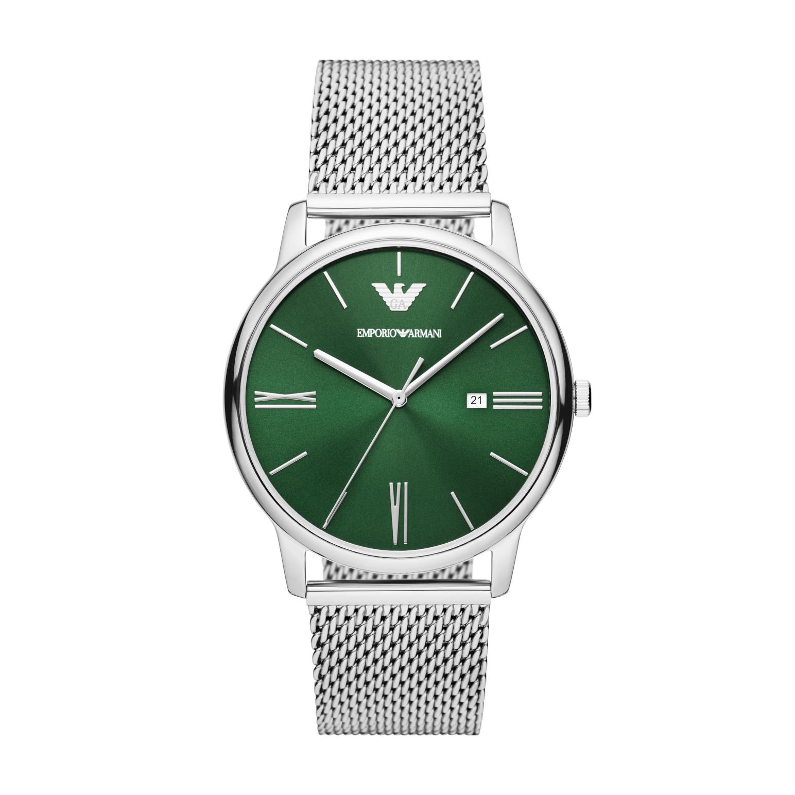 Emporio Armani Three-Hand Date Stainless Steel Mesh Watch AR11578