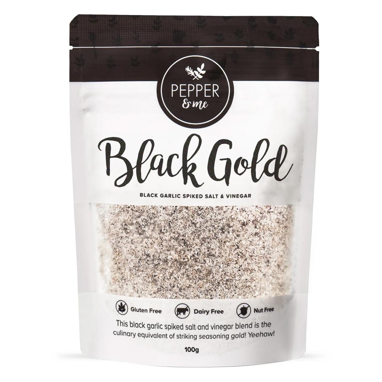 Pepper & Me Black Gold Black Garlic Spiked Salt & Vinegar 100g