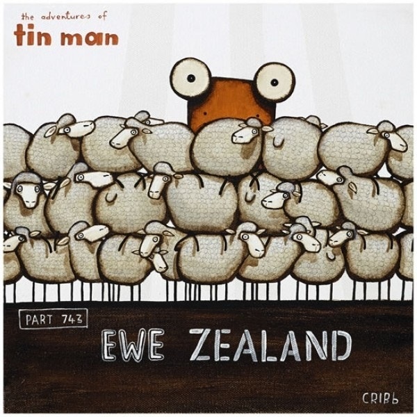 Tin Man Ewe Zealand 1 Box Frame 30x30cm