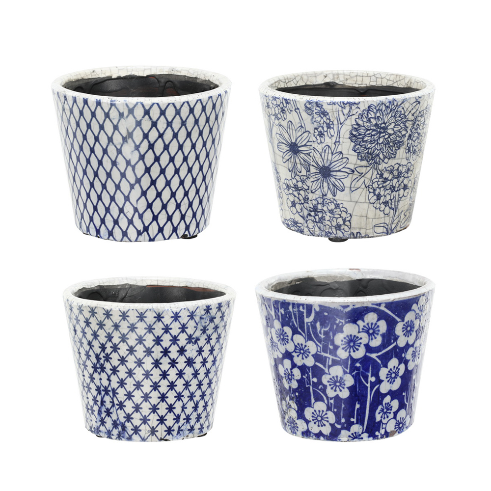 CC Interiors Medium Blue & White Planter 140x120