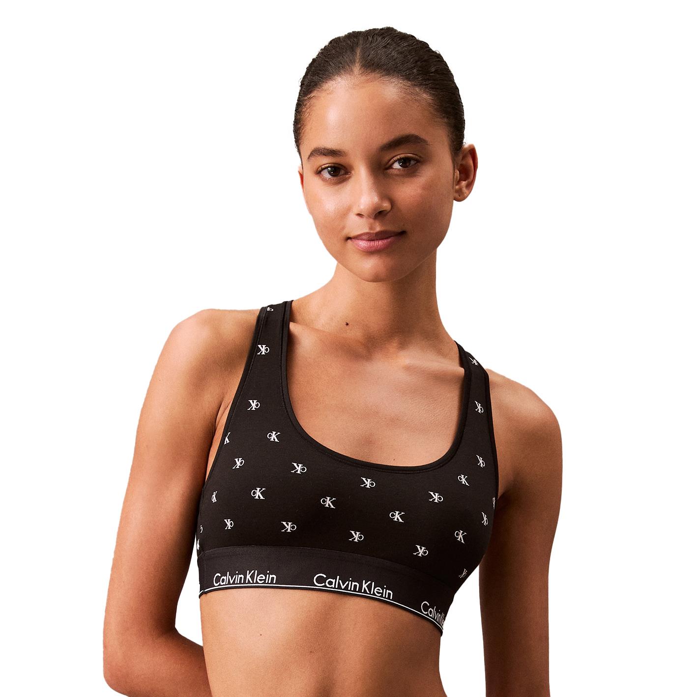 Calvin Klein Modern Cotton Unlined Bralette Diamond Logo Print