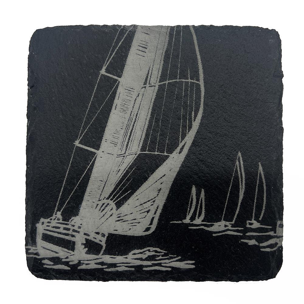 Just Slate Single Slate Coaster - Yachting