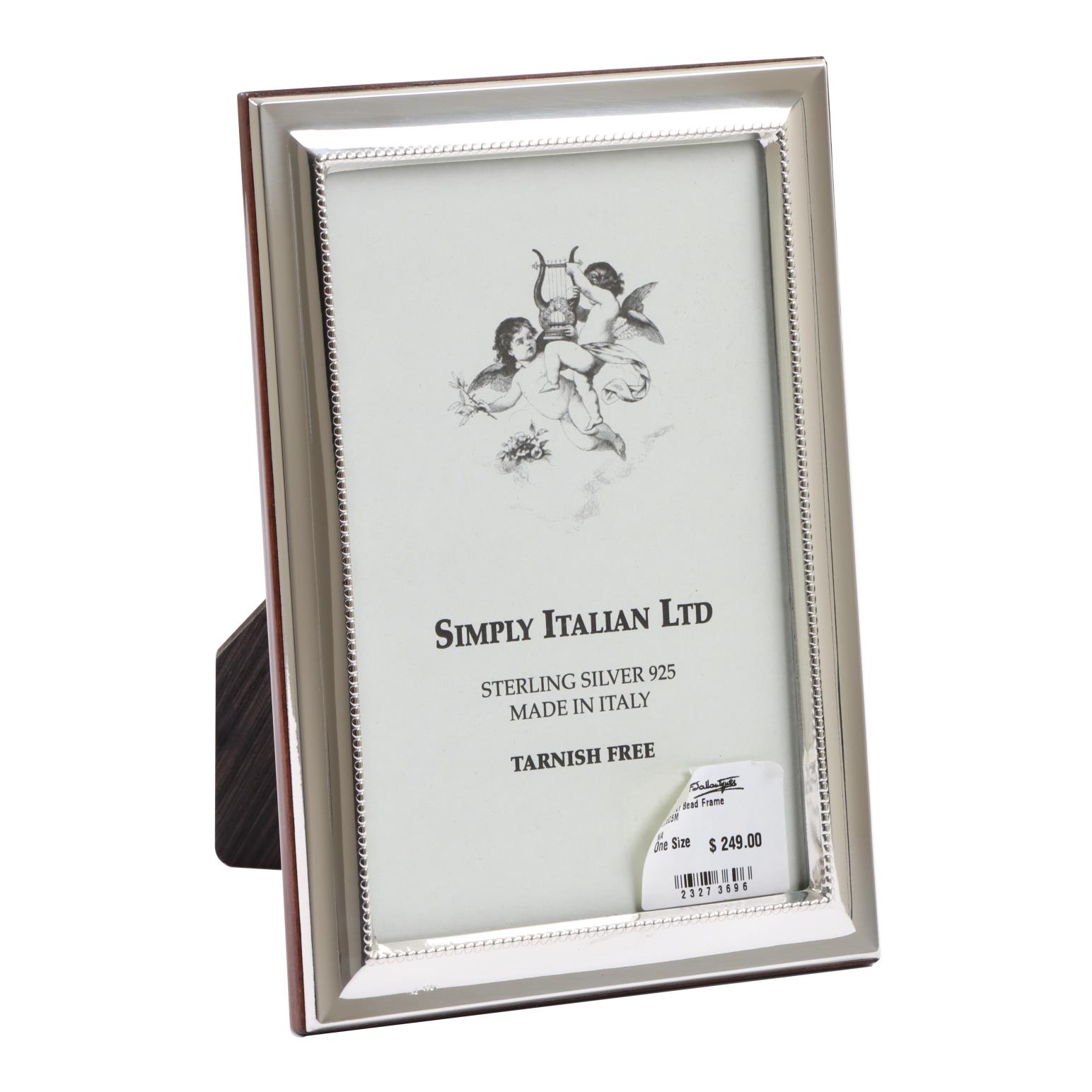 Simply Italian Silver Bead Polished Wood Back Frame 10 x 15cm