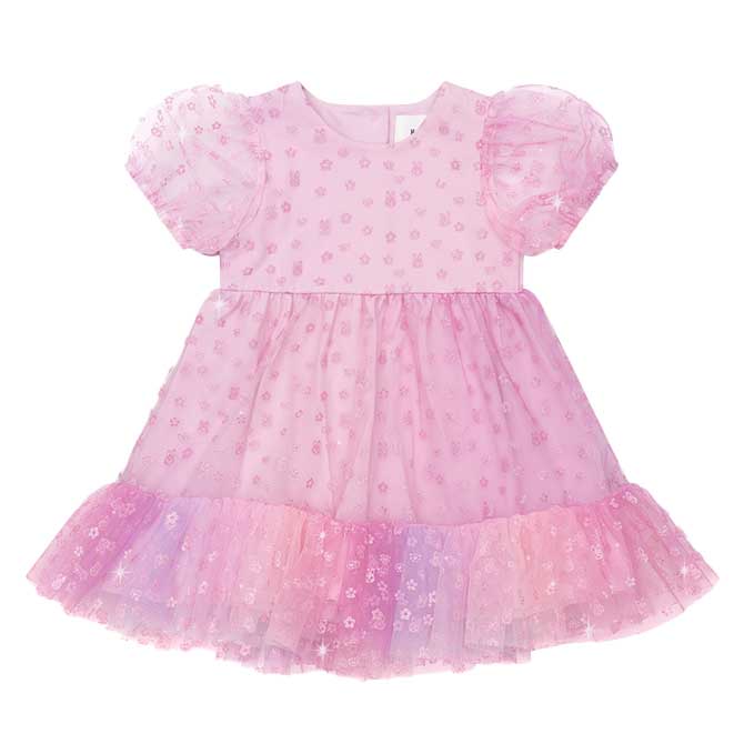 Huxbaby Bunny Gem Puff Sleeve Party Dress 6M-2Y