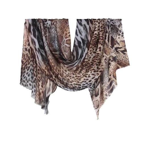 D)LUX Cheetah Animal Wool Modal Scarf