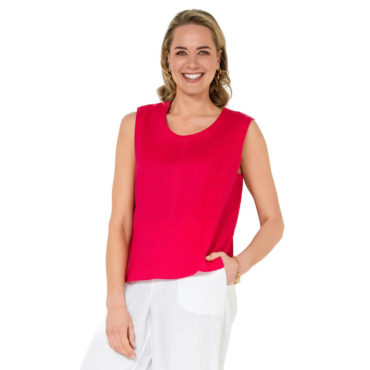 B Essentials Linen Shell Top