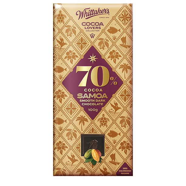 Whittaker's Cocoa Lovers Collection 100gm - 70% Samoa