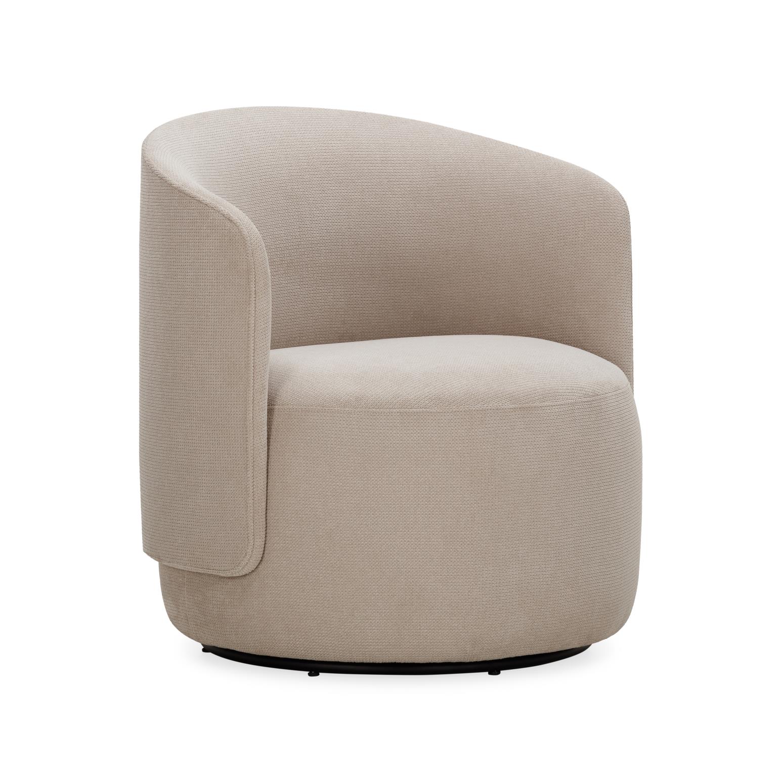 The Estella Swivel Chair - Soft Textured Taupe