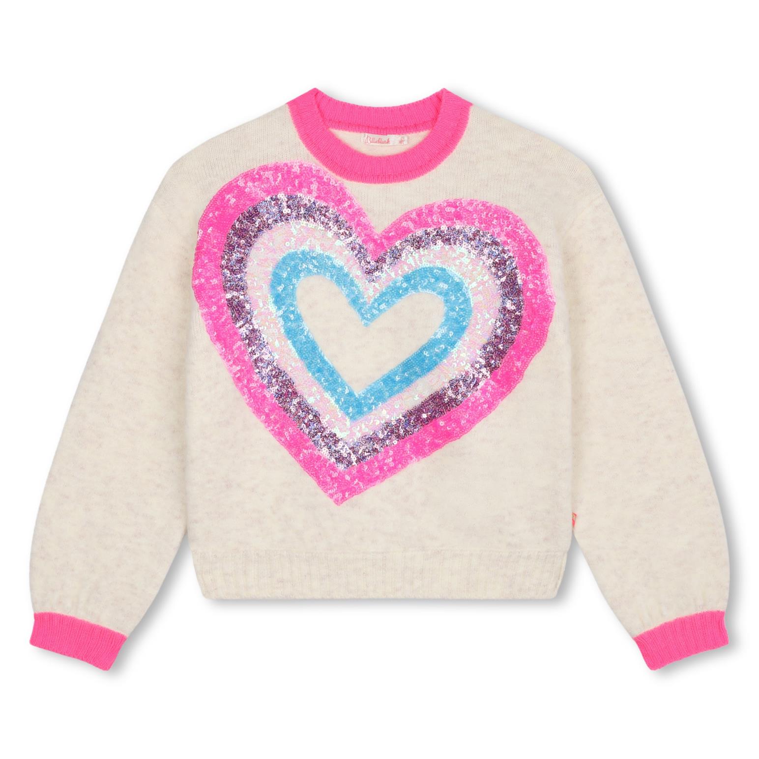 Billieblush Sequin Heart Sweater 8Y - 10Y