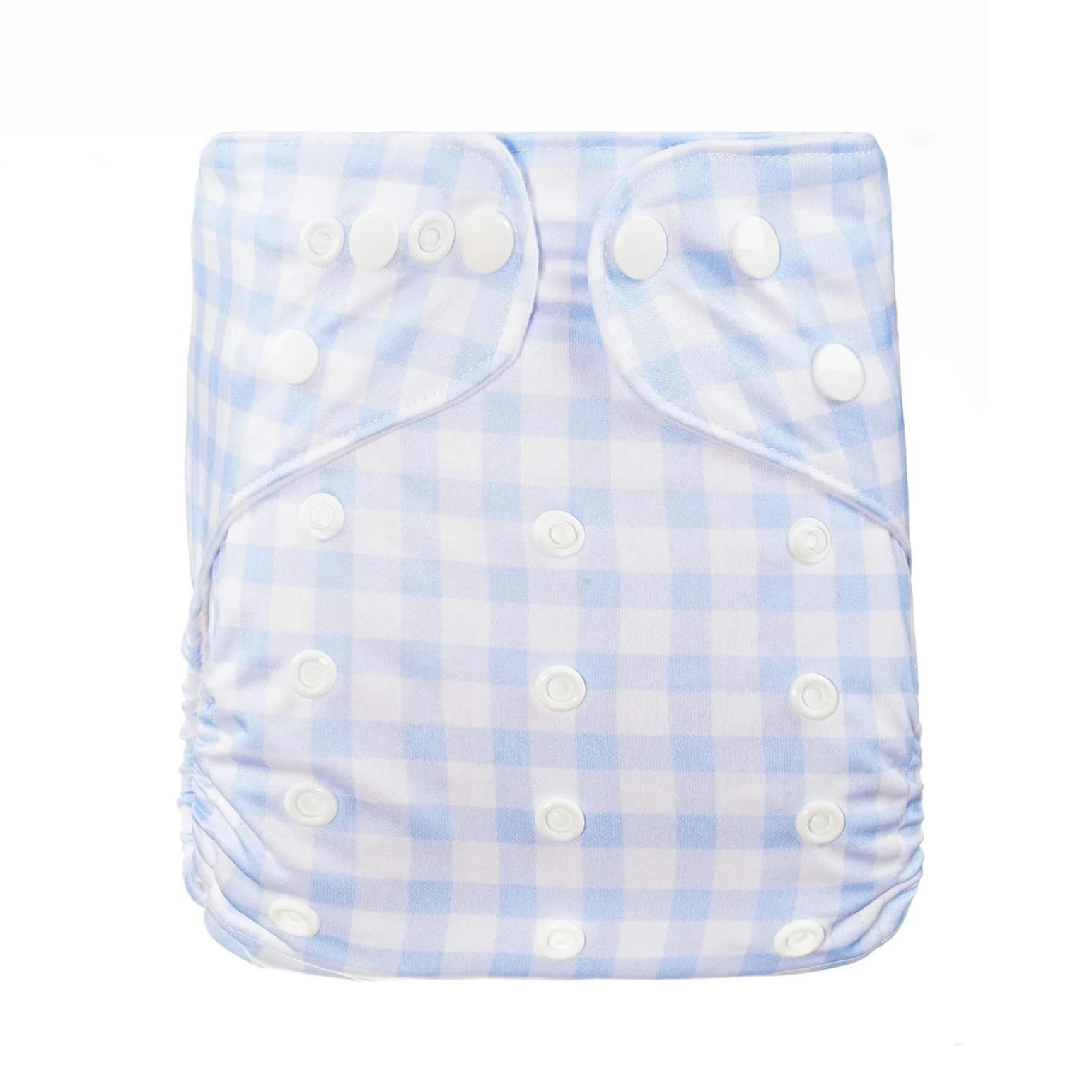 Bear & Moo Cornflower Gingham Cloth Nappy