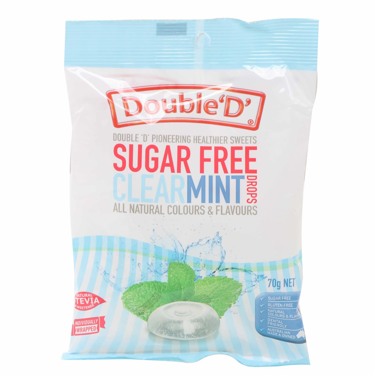 Double D Sugar Free Clear Mint Drops - 70g