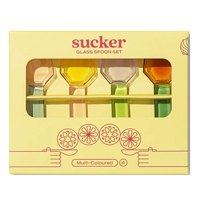 Sucker Glass Spoon 4 Pack