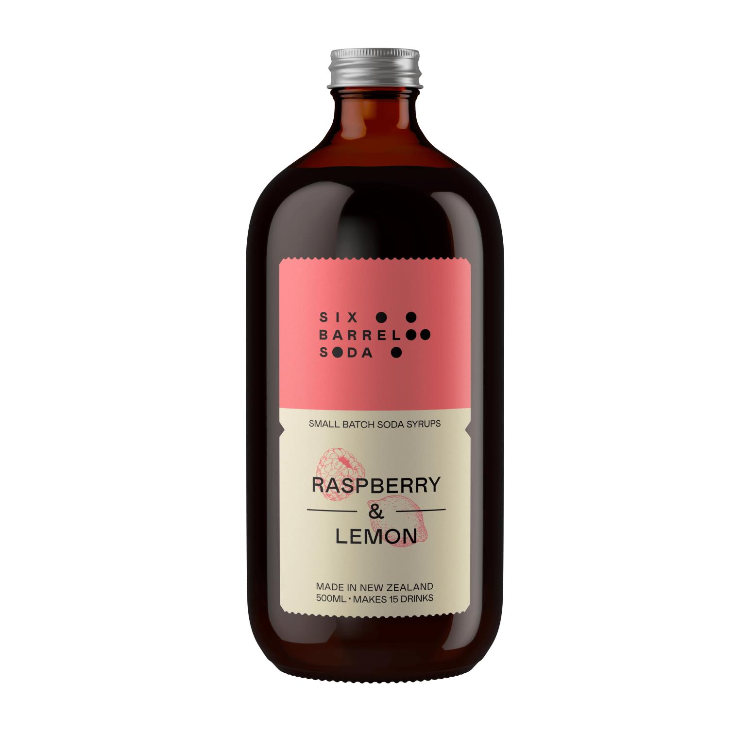 Six Barrel Soda Co. Raspberry & Lemon 500ml