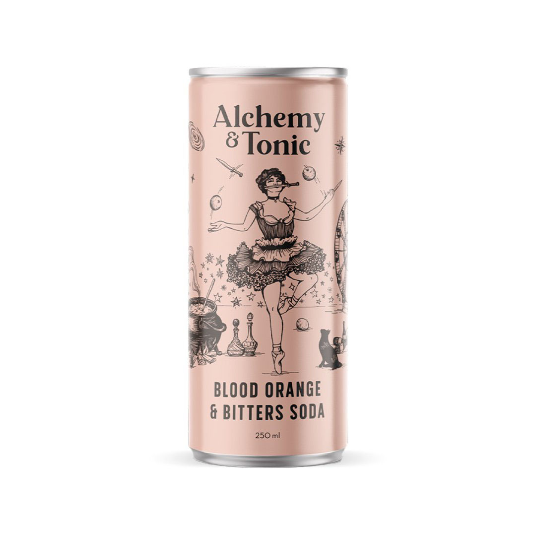 Alchemy & Tonic Blood Orange & Bitters Soda Water 4x250ml