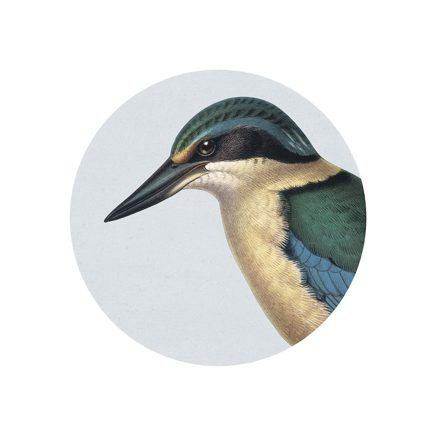 Hushed Blue Kingfisher Art Spot Small