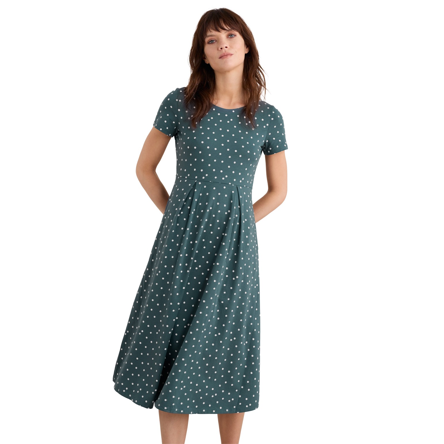 Seasalt Cornwall S/S Veronica Dress Little Sponge Spot Pool