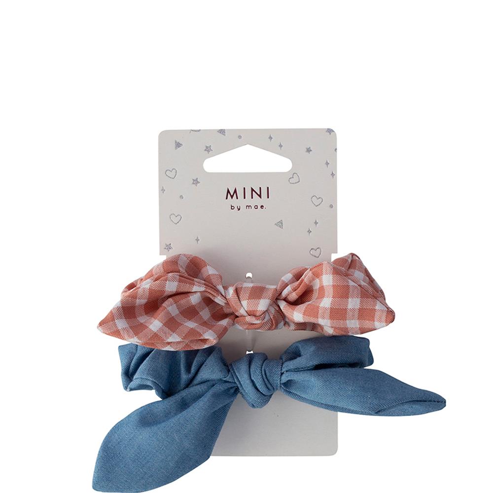 Mae Elastics Scrunchies Gingham/Chambray (2)