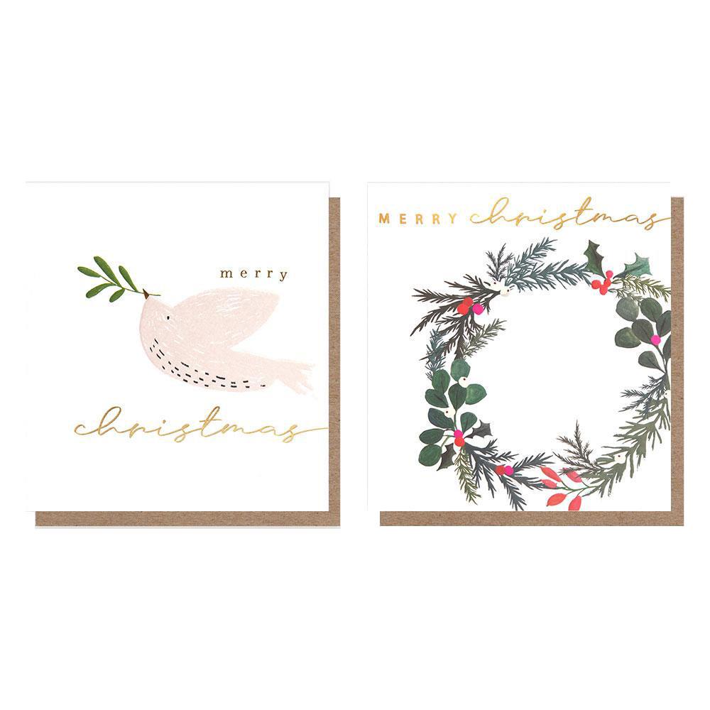 Caroline Gardner Dove / Foliage Wreath Pack 8  2 X 4