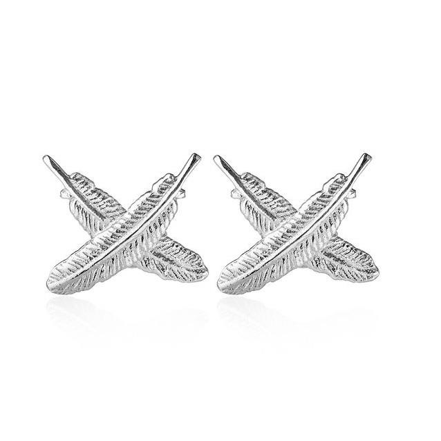 Boh Runga Feather Kisses Stud Earrings Silver