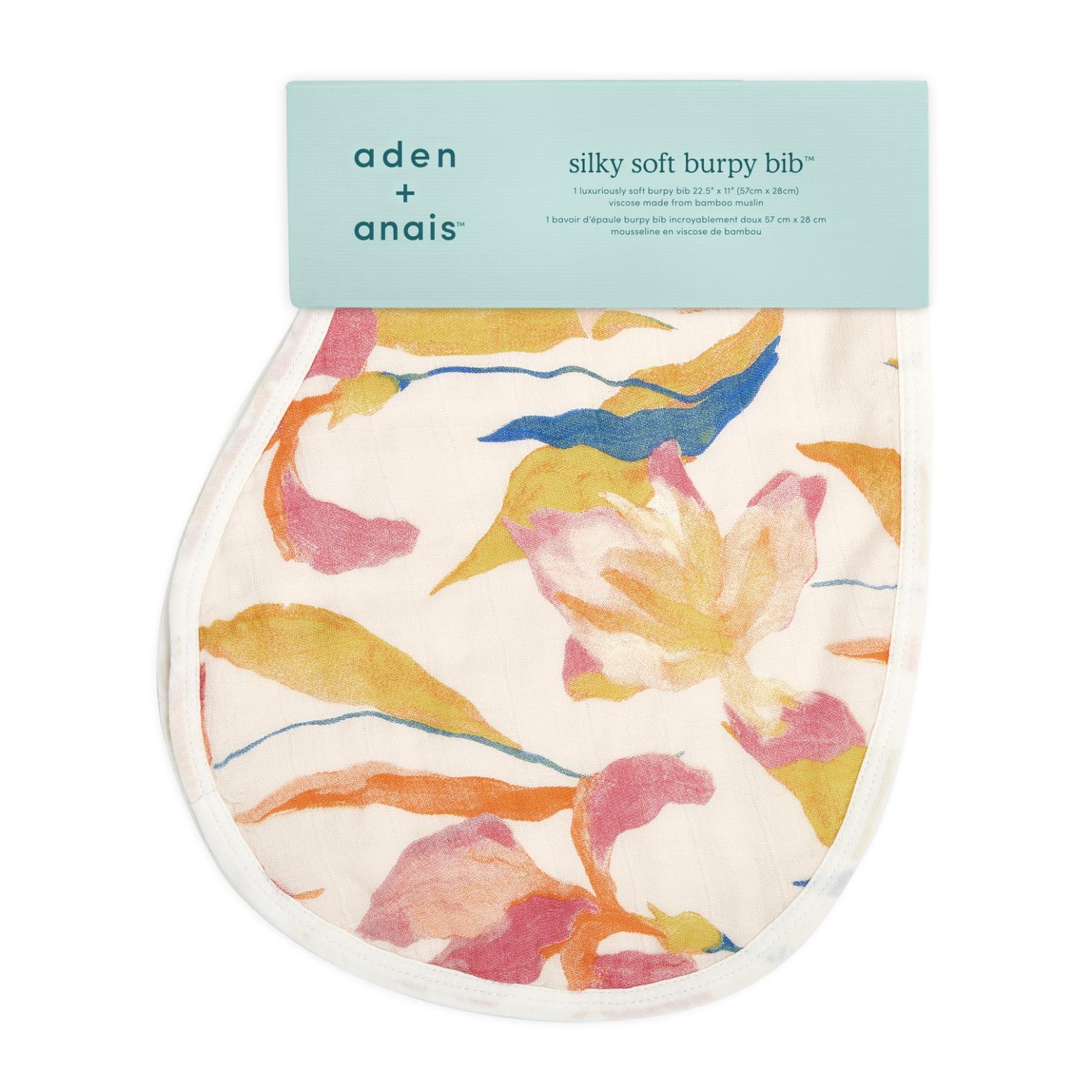 Aden + Anais Silky Soft Single Burpy Bib - Marine Gardens Floral