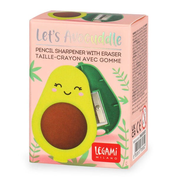 Legami Pencil Sharpener with Eraser - Let's Avocuddle