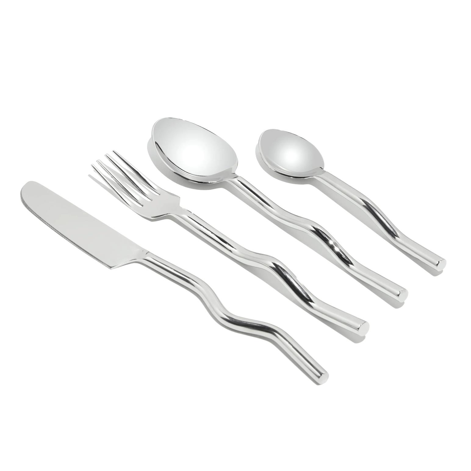 FAZEEK Wave Cutlery - 18/10 Stainelss Steel 4 Piece Set