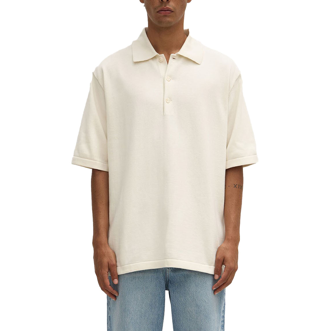 Assembly Label Hugo Short Sleeve Knit Polo Cream