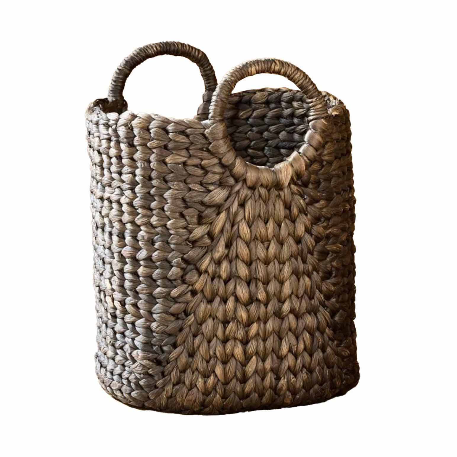 West Elm Curved Seagrass Basket Round Handle