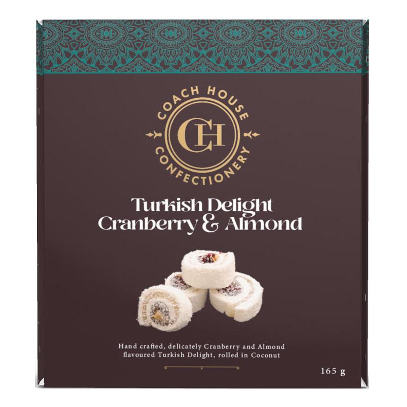 Coach House Roasted Almond & Cranberry Turkish Delight 165g