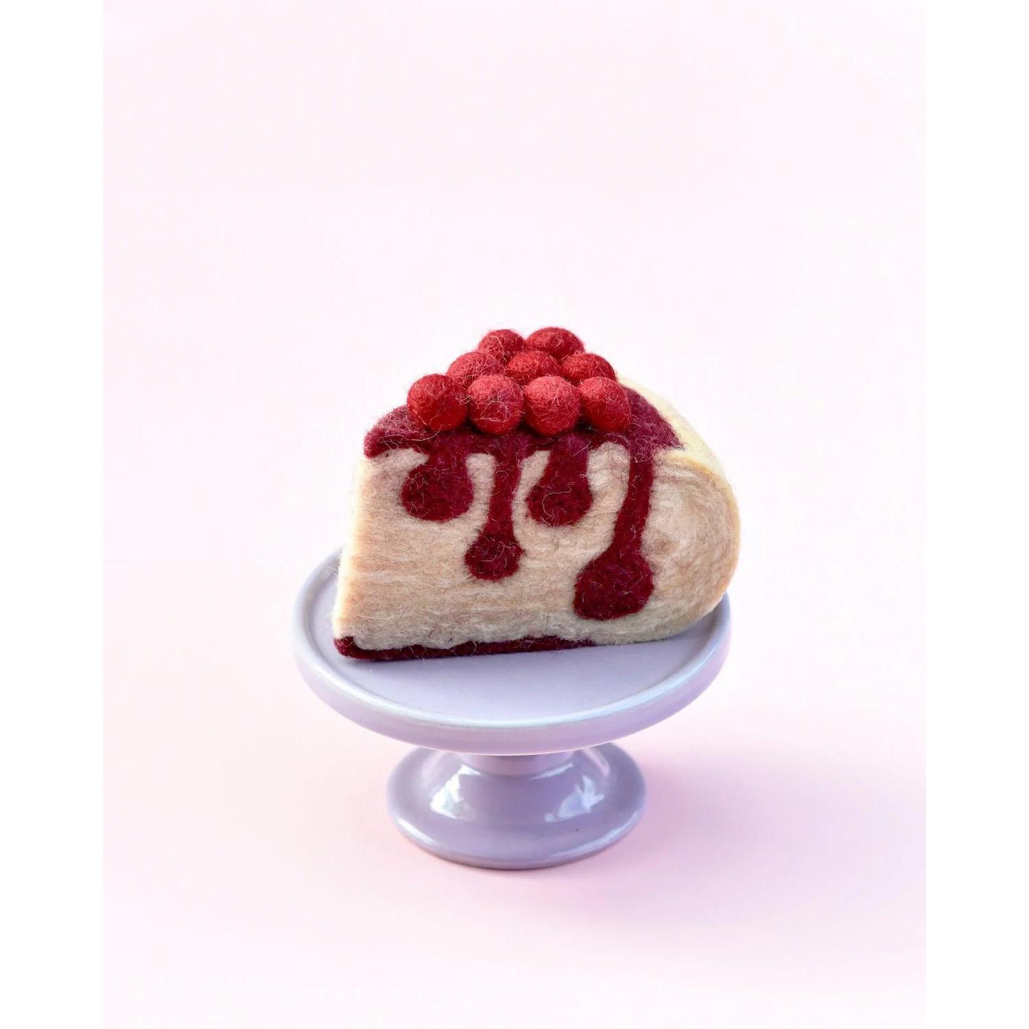 Tara Treasures Felt Boysenberry Cheesecake Slice