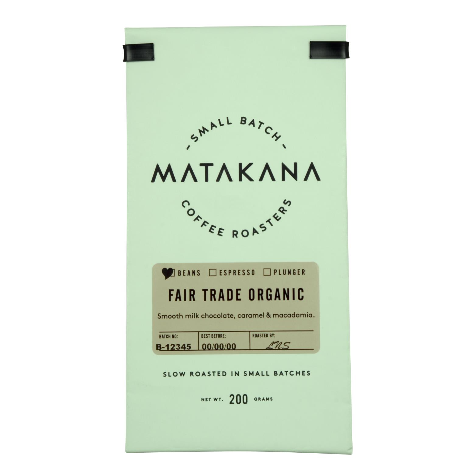 Matakana Coffee Roasters FT Organic Beans 200g