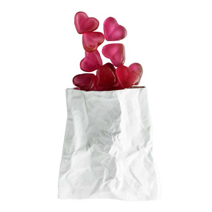 Simon Lewis Wards Lolly Bag & 12 Glass Hearts