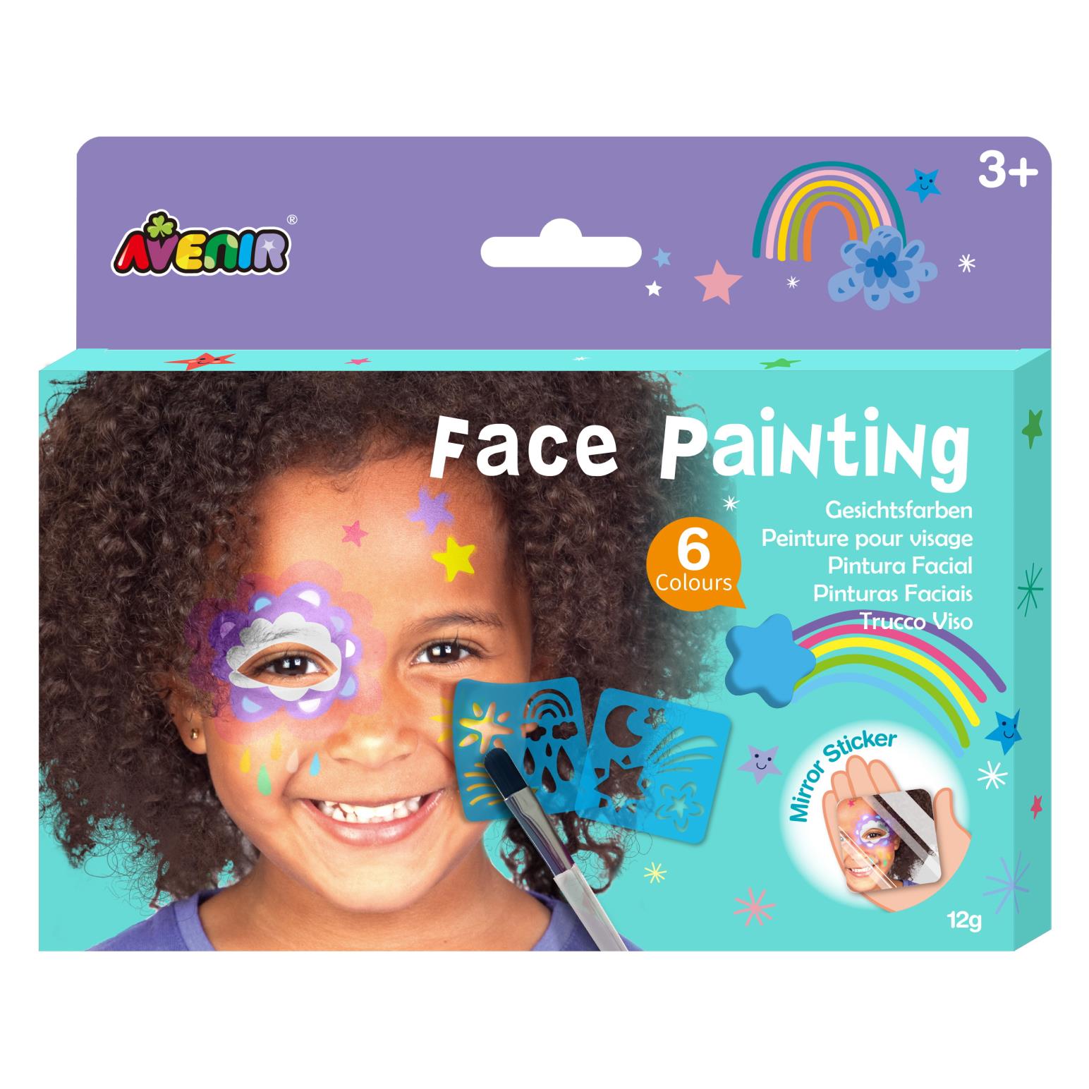 Avenir Face Painting Kit with Rainbow Stencils