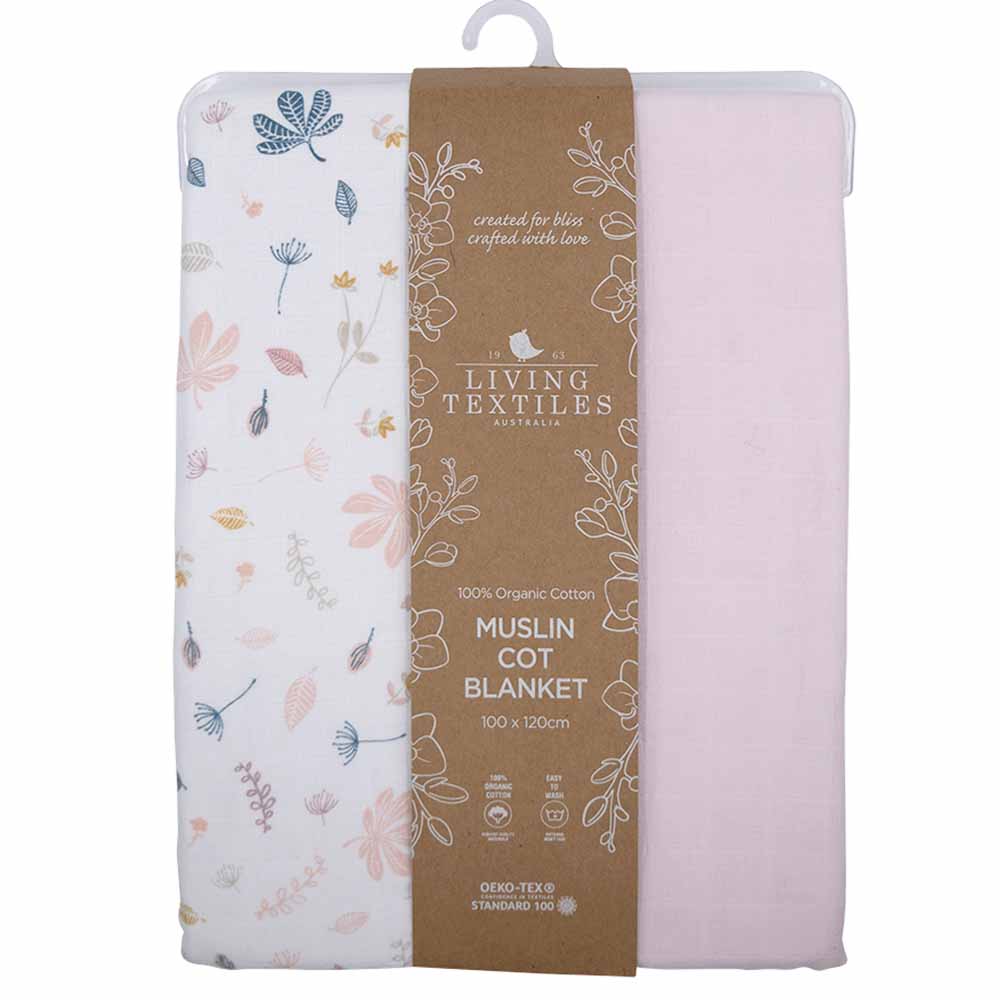 Living Textiles Organic Cotton Muslin Cot Blanket