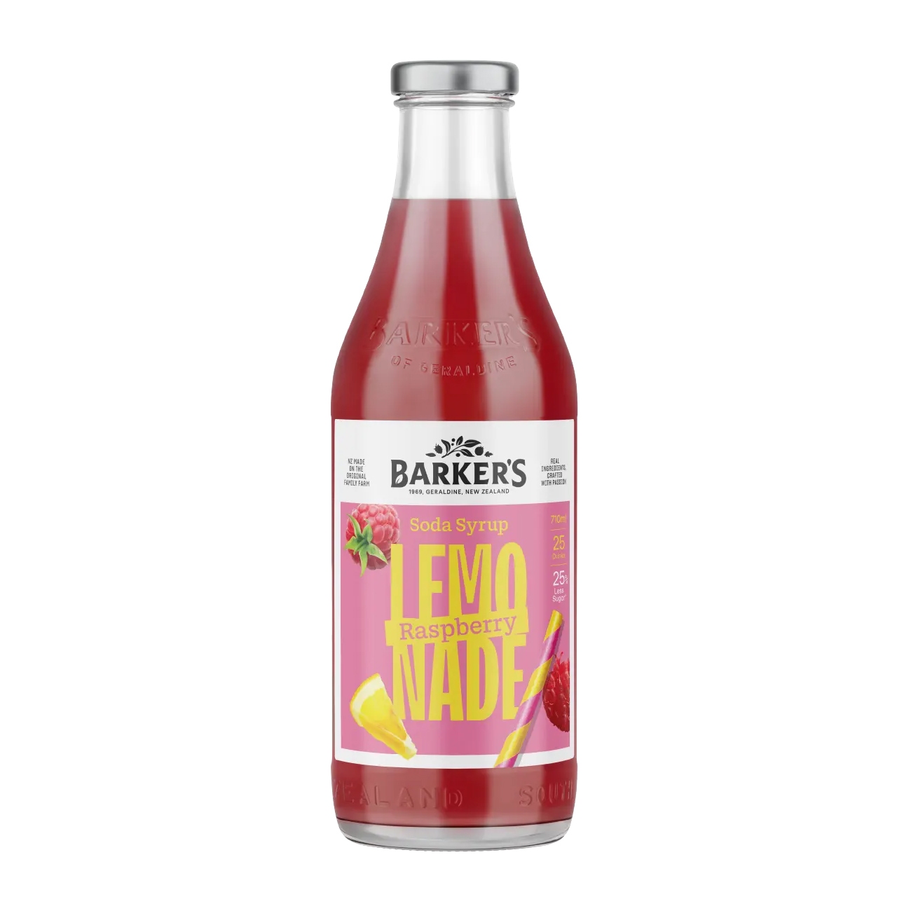 Barker's Rasp Lemonade Soda Syrup 710ml