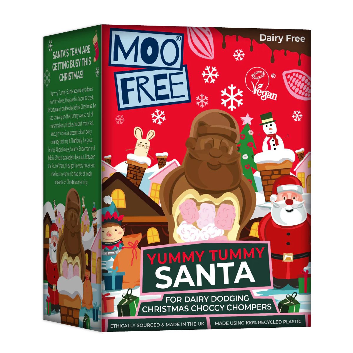 Moo Free Christmas Yummy Tummy Chocolate Santa 100g