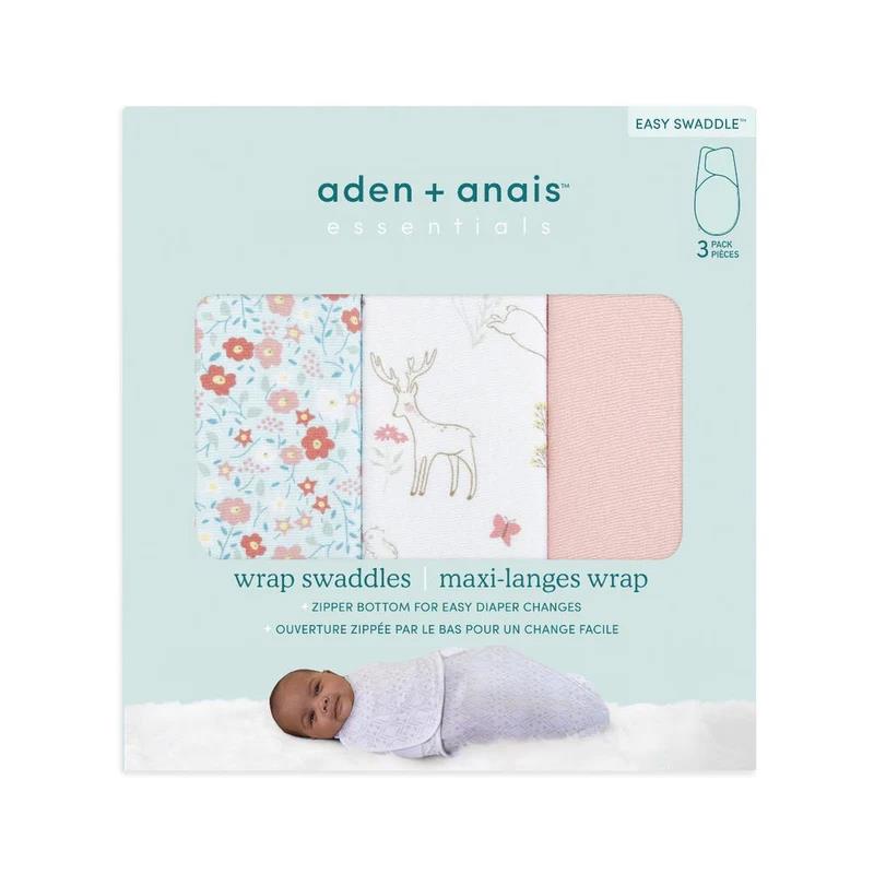 Aden + Anais Fairy Tale Flowers 0-3 Months - 3 Pack Wrap Swaddles