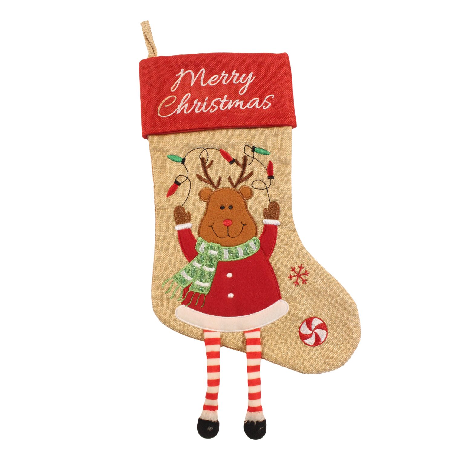 Stocking Reindeer With Dangling Legs 18 Inch